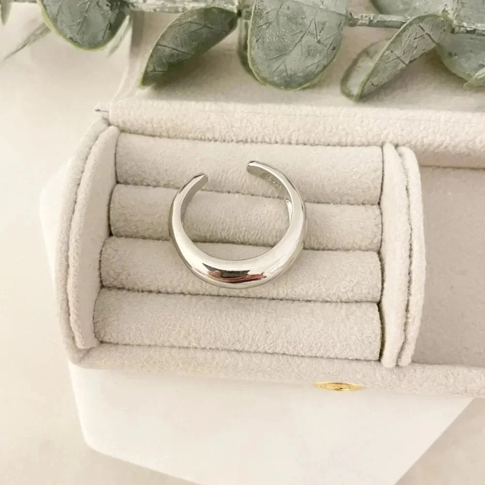 925 Sterling Silver Chunky Thick Ring Large Bold Statement Ring - Picture 3 of 4